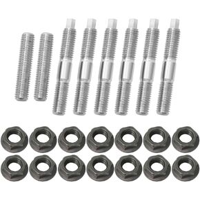 Motoparty Cylinder Head Exhaust Stud Bolt Nuts Kit for Yamaha Blaster YFS200 ATV 1988-2006 Durable Stainless Steel Material(Cylinder Head Studs x6+ Exhaust Studs x2+Flange Nuts x12)