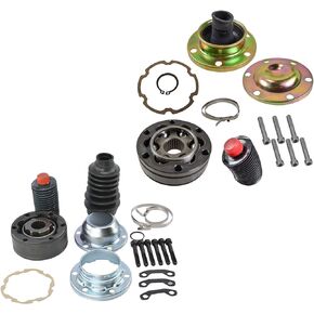 Front Drive Shaft CV Joint Rebuild 2 Piece Kit Set for 1999-2004 Jeep Grand Cherokee with Quadra-Drive 4WD / 2002-2007 Jeep Liberty