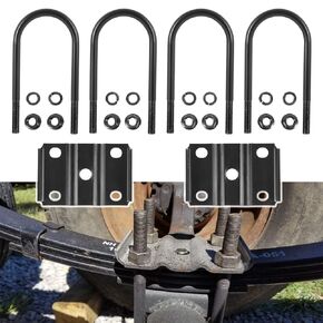 New Trailer U Bolt Kit, Trailer Leaf Spring U Bolts, for 5200-7000lbs 3" Round Axle, 7" Long U-Bolts, 1/2" Diameter, 3" Wide U Bolts-20080