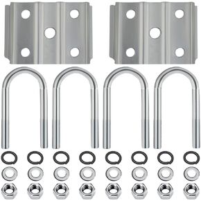 iBroPrat 2 3/8 Inch Trailer Axle U Bolt Kit for 3500lbs 2-3/8" Round Axle 1-3/4" Leaf Springs 1 Set