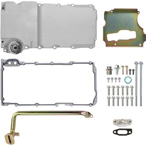302-2 GM LS Swap Oil Pan Kit طقم وعاء الزيت الألومنيوم متوافق مع 1964-1992 Chevy Camaro Ventura Omega F-body G-body LS1 LS2 LS3 LS6 LS9 5.7L 5.3L 6.0L 6.5L محركات