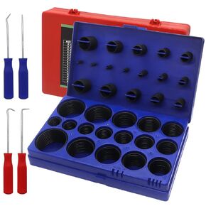 O Ring Kit, Inch & Metric Sizes, Nitrile-70A, 786 Pcs Rubber Seals O Rings & 4 Pieces Orings Remover Tools in a Storage Case, for Faucet, Plumbing, Automotive (Red & Yellow Case)