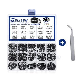 Gelisen 820Pcs Nitrile Rubber O-Rings Kit 24 Sizes Universal NBR Metric Washer Gasket Assortment Set for Automotive Faucet Pressure Plumbing Sealing Repair,Resist Oil and Heat,Air or Gas Connections