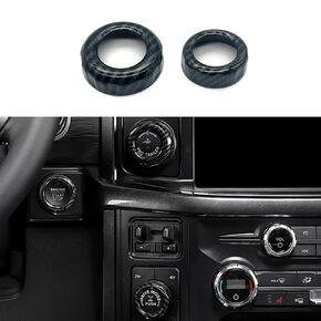 for F150 Air Conditioner Switch & Trailer & 4WD & VOL Knob Button Trim for Ford F150 XLT 2016 2017 2018 2019, Black Aluminum, 6pcs (Not for 2021 2022)