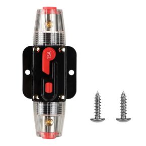 Circuit Breaker Switch 60A Waterproof Fuse Inline Holder 3-15 AWG Resettable Fuse Manual Reset 12V-48V DC for Car Audio Sound Amplifier System RV Home Marine Boat Truck