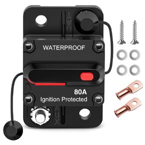 Nilight 30A Inline Circuit Breaker Resettable 12-24V DC Manual Reset Fuse Holder 3-15 AWG Overload Protection for Car Audio Sound Amplifier System RV Marine Boat Truck Solar Inverter
