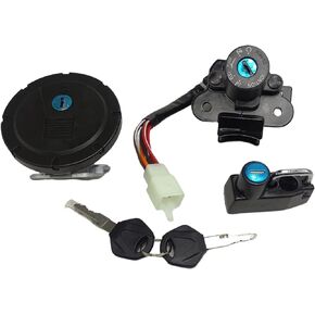 Ignition Switch Gas Fuel Tank Cap + Helmet Lock Compatible For Kawasaki KLX125 KL250 KLX250