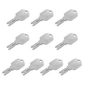QWORK Ignition Keys, 10 Pack 166 Forklift Key Hyster Heavy Equipment Keys for Clark Yale Hyster Komatsu Crown