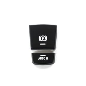 LIMBQS Parking Brake Button for BMW F10 F01 F15, E-Brake Switch Chrome Stickers for 5 7 X5 Series (Black)