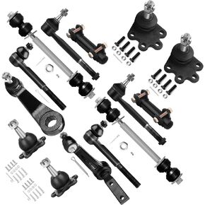 SCITOO 14pcs 4WD Suspension Kit Inner Outer Tie Rod End Adjusting Sleeve Sway Bar Link Lower Upper Ball Joint Idler Arm Pitman Arm Fit 1988-1992 For Chevy K1500 K2500 For GMC K1500 K2500