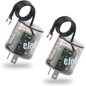 2Pin LED Flasher Relay with Ground Wire,12V Car Flasher Relay for Fixing LED Turn Signals Flickering,Universal LED Blinker Relay Car Accessories for Car,Truck,SUV(2PCS)
