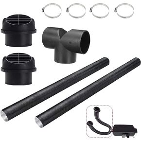 75mm Diesel Heater Pipe Ducting, HDWS Diesel Heater Air Duct Hose, Car Heater Duct Warm Air Outlet Vent T-Shaped Tee Telescopic Hose Clips for Webasto Eberspacher Parking Diesel Heater