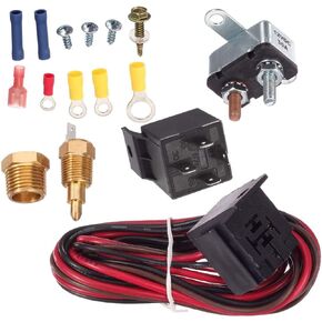 175-185 Degree Electric Cooling Fan Thermostat Kit Temperature Relay Wiring Switch Accessories