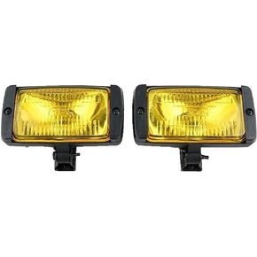 YLT AUTO A Pair of 3 "× 6" Front Bumper Universal Fog Light Yellow Glass Lens 12V Halogen Lamp Rust-Proof Housing Car Truck