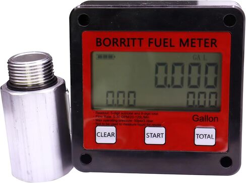 BORRITT OGM-25 مقياس التروس الميكانيكية البيضاوي، مقياس تدفق الديزل، مقياس الوقود 1 بوصة × 1 بوصة NPT 10L ~ 120L/min، ضغط العمل 50PSI in Kuwait