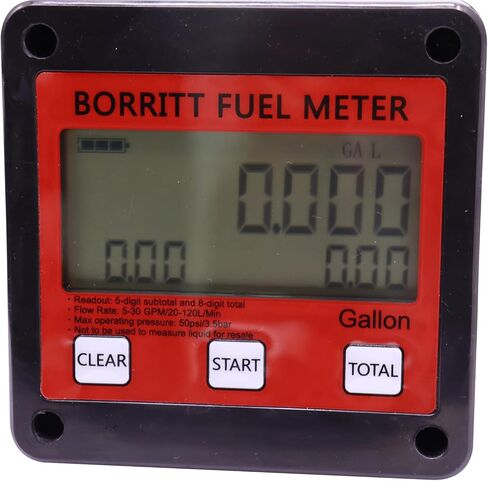 BORRITT OGM-25 مقياس التروس الميكانيكية البيضاوي، مقياس تدفق الديزل، مقياس الوقود 1 بوصة × 1 بوصة NPT 10L ~ 120L/min، ضغط العمل 50PSI in Kuwait