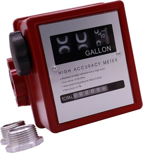 BORRITT 1 "بوصة NPT الميكانيكية 3-مقياس تدفق الوقود الألومنيوم الرقمي 5-30GPM مضخات نقل الوقود جالون متر 0.75 بوصة البطانات المخفض ± 1٪ دقة الديزل البنزين 3 عجلة متر الميكانيكية in Kuwait