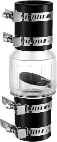 صمام فحص صامت 1-1/2 بوصة، صمام فحص مضخة مستنقع، زعنفة محملة بنابض لمنع التدفق الخلفي، صمام فحص صامت مع 4 مشابك من الفولاذ المقاوم للصدأ، زيادة العمر المتوقع لمضخة الحوض، يناسب أنبوب 1-1/2 بوصة in Kuwait