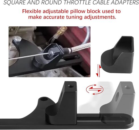 TEMSONE 4150 4160 Series Throttle Cable Bracket Billet Aluminum Anodized Throttle Brackets Return Spring Adjustable Black in Kuwait