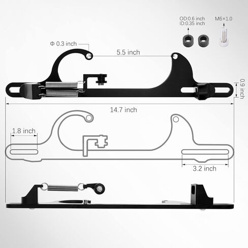 TEMSONE 4150 4160 Series Throttle Cable Bracket Billet Aluminum Anodized Throttle Brackets Return Spring Adjustable Black in Kuwait