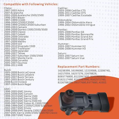 مستشعر ضغط خزان الوقود من أوساكسوكار متوافق مع تشيفي سيلفرادو، بويك، جي إم سي، كاديلاك، بونتياك، أفالانش، سوبربان، إكسبريس، إمبالا، تاهو، سييرا، يوكون، هامر #16238399 in Kuwait