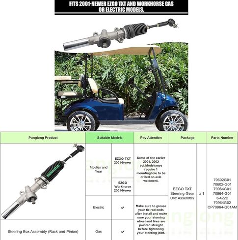 Steering Box Assembly (Rack and Pinion), Fits: 2001 & Newer EZGO Txt Models OEM Part #'s: 70602G01, 70964-G01. Gas Or Electric Carts. in Saudi Arabia