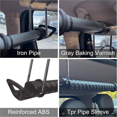 شريط شماعات السيارات عالي التحمل من Elantrip، يمتد من 34 بوصة إلى 63 بوصة، وأنابيب حديدية وغطاء حماية مطاطي للسيارات والشاحنات وسيارات الدفع الرباعي وRVS (مجموعة قطعة واحدة) in Kuwait