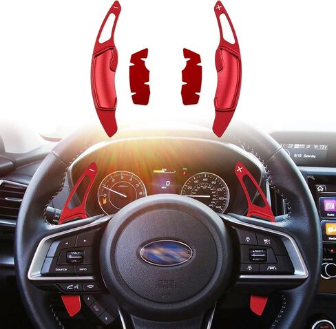 CKE for Subaru Forester Outback XV Crosstrek Impreza Legacy Ascent WRX BRZ Scion FR-S GT86 إكسسوارات ألومنيوم رياضية للسيارات مجداف مجداف تمديد غطاء مجداف - أحمر in Kuwait