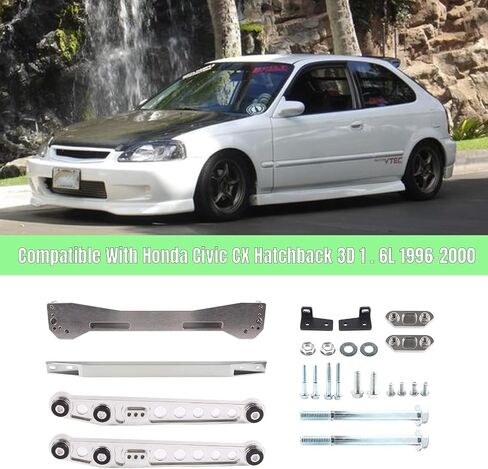 Rear Lower Control Arm Subframe Brace Tie Bar kit Compatible with Honda Civic EK 1996 1997 1998 1999 2000 in Saudi Arabia
