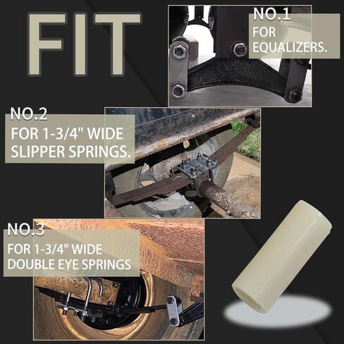 4 قطعة 722106 البطانات المصنوعة من النايلون ذات أوراق المقطورة مقاس 9/16 بوصة معرف × 1-3/4 بوصة طول يناسب عين مزدوجة واسعة 1-3/4 بوصة، معادل in Kuwait