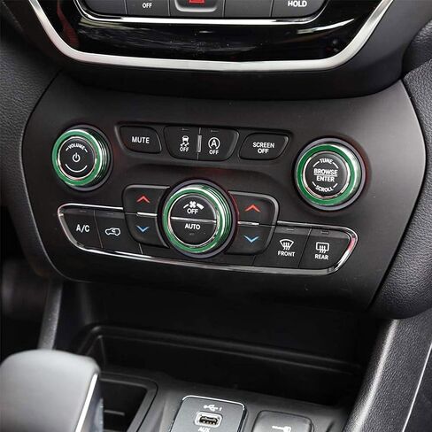 3PCS Air Conditioner Switch Button Knob Cover, Aluminum Alloy A/C Decal Trim Rings Compatible with Dodge Challenger Durango 2015-2022, Auto Interior Decor Accessories (Black) in Kuwait