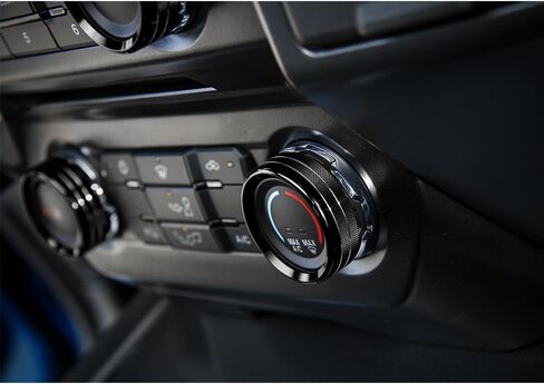لمفتاح ومقطورة مكيف الهواء F150 وزر مقبض الدفع الرباعي وVOL لسيارة Ford F150 XLT 2016 2017 2018 2019، ألومنيوم أسود، 6 قطع (ليس لـ 2021 2022) in Saudi Arabia