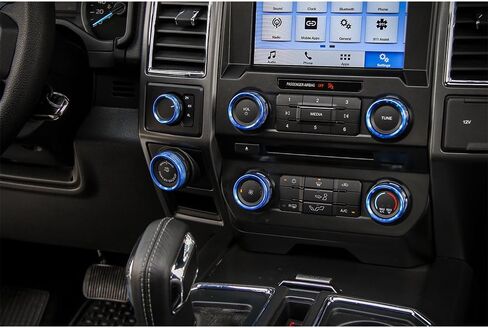 لمفتاح ومقطورة مكيف الهواء F150 وزر مقبض الدفع الرباعي وVOL لسيارة Ford F150 XLT 2016 2017 2018 2019، ألومنيوم أسود، 6 قطع (ليس لـ 2021 2022) in Saudi Arabia