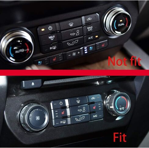 لمفتاح ومقطورة مكيف الهواء F150 وزر مقبض الدفع الرباعي وVOL لسيارة Ford F150 XLT 2016 2017 2018 2019، ألومنيوم أسود، 6 قطع (ليس لـ 2021 2022) in Saudi Arabia