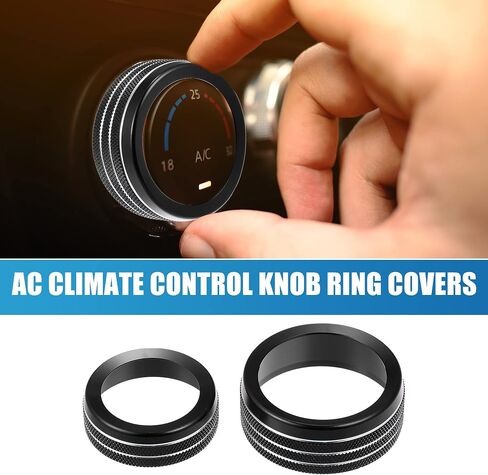 3pcs Car Air Conditioner Knobs Decals AC Radio Switch Knob Cover for Dodge Durango 2017-2020 for Jeep Cherokee Grand Cherokee 17-21 Black in Kuwait