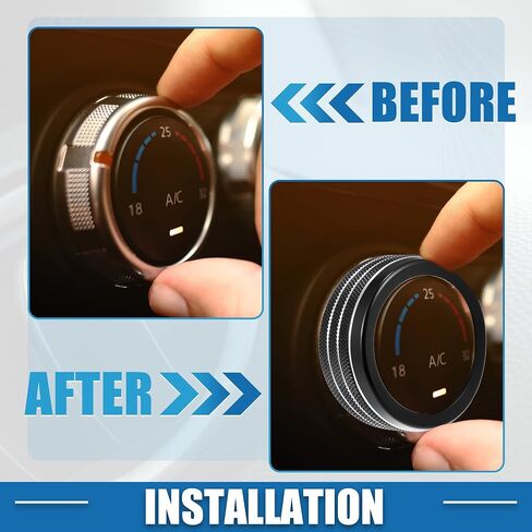 3pcs Car Air Conditioner Knobs Decals AC Radio Switch Knob Cover for Dodge Durango 2017-2020 for Jeep Cherokee Grand Cherokee 17-21 Black in Kuwait