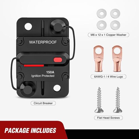 Nilight 30A Inline Circuit Breaker Resettable 12-24V DC Manual Reset Fuse Holder 3-15 AWG Overload Protection for Car Audio Sound Amplifier System RV Marine Boat Truck Solar Inverter in Kuwait