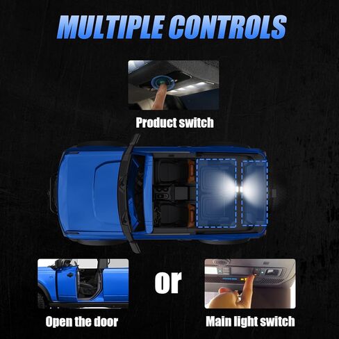 مصابيح السقف الخلفية من BEEGROW تناسب Ford Bronco 2021 2022 2023 2024، أضواء القراءة لملحقات برونكو ببابين، مفتاح اللمس والتحكم الأصلي في زر الضغط (لا تناسب 4 أبواب) in Kuwait