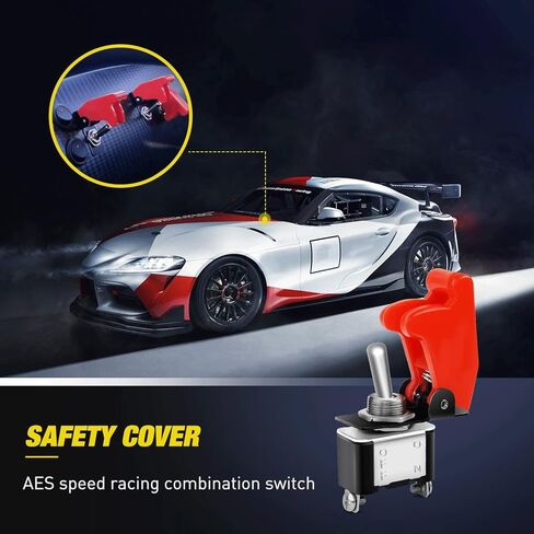 Nilight 90014E مفتاح تبديل الروك شديد التحمل 12 فولت 20 أمبير غطاء أحمر SPST ON/Off 2Pin Car Truck Boat-5 Pack، ضمان لمدة عامين in Kuwait