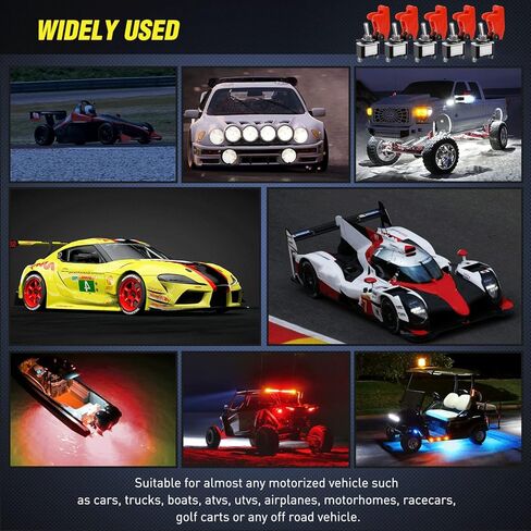 Nilight 90014E مفتاح تبديل الروك شديد التحمل 12 فولت 20 أمبير غطاء أحمر SPST ON/Off 2Pin Car Truck Boat-5 Pack، ضمان لمدة عامين in Kuwait