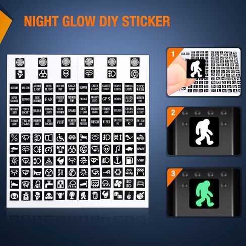 Nilight 6PCS 5PIN SPST Rocker Switches مع 6 مجموعات من أسلاك التوصيل مجموعة 20A / 12V 10A / 24V تشغيل / إيقاف تبديل مفاتيح مع ملصق توهج ليلي للشاحنات والقوارب والدراجات النارية السيارات، ضمان لمدة عامين (90131F)، أزرق in Kuwait