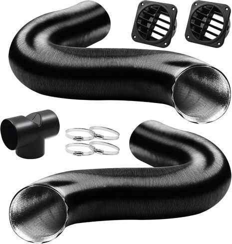 DTNESS 75mm Auto Heater Pipe Ducting, 9Pcs T-Branch Warm Air Outlet Vent Kit, Vent Hose for We-Basto Pro-pex Ebers-pacher Diesel Parking Heater in Kuwait
