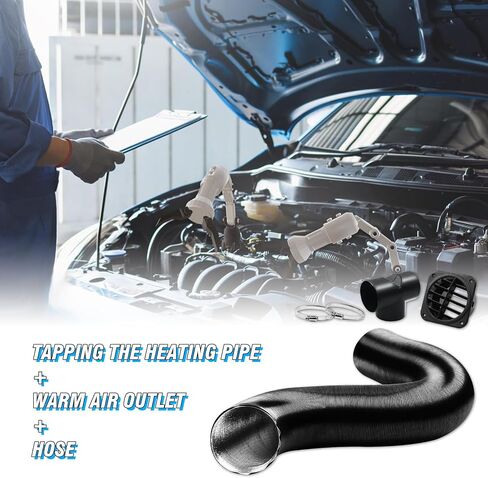 DTNESS 75mm Auto Heater Pipe Ducting, 9Pcs T-Branch Warm Air Outlet Vent Kit, Vent Hose for We-Basto Pro-pex Ebers-pacher Diesel Parking Heater in Kuwait