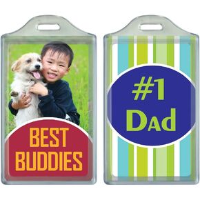 BagTag - DIY Personalized Luggage Tag ID - Create Your own Custom Inserts and Print at Home - Also displays Regular 2" x 3.5" Business Cards - 6 Pack