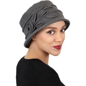 Fleece Hats for Women Cloche Cancer Headwear Chemo Ladies Winter Head Coverings Lady Rose