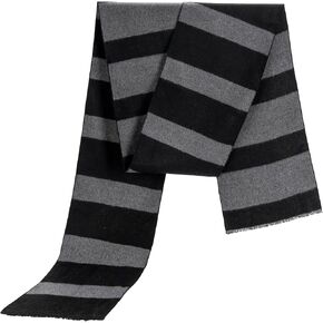 Adult Costume Accessories Mens Winter Knitted Scarf Black and Grey Striped Halloween Cosplay Party Supplies