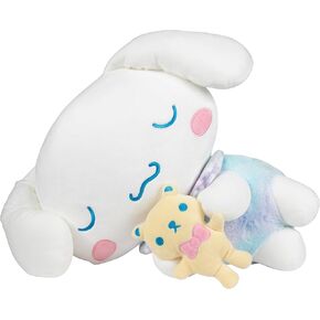Hello Kitty and Friends, Cinnamoroll 18-inch Sleeping Plush with Bear Accessory - Officially Licensed Sanrio Product from Jazwares - 6+