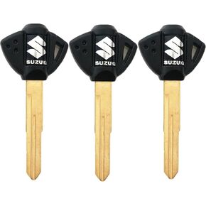 3 PCS Motorcycle Blank Key Uncut Blade For Suzuki GSXR 600 750 1000 GSX1300R GSF 650 Black