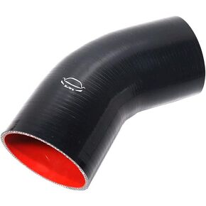 LTI Universal 4-Ply Reinforced High Performance Inner Diameter 4" 45 Degree Elbow Silicone Hose Coupler 102mm (4" BLACK)