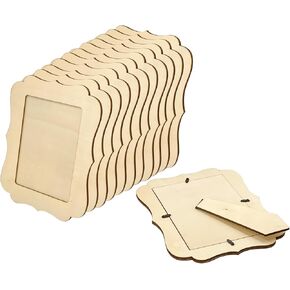 12-Pack Wooden Picture Frames for 5x7 Photos Quatrefoil Shaped Frames Unfinished Wood Photos Frames for DIY Crafts
